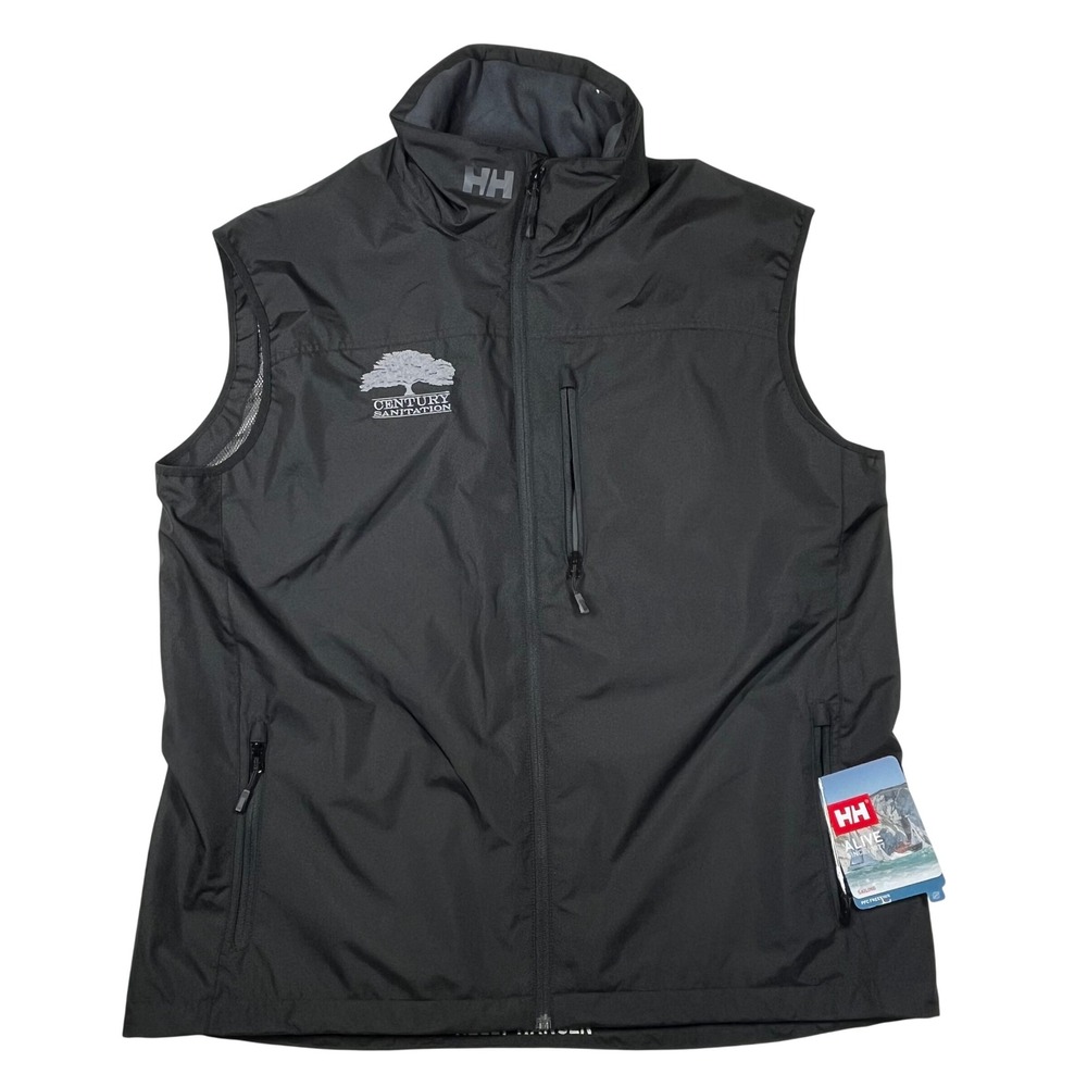 Helly Hanson Regular Fit Full Zip Crew Vest Men's 3XL Black Company Embroidered